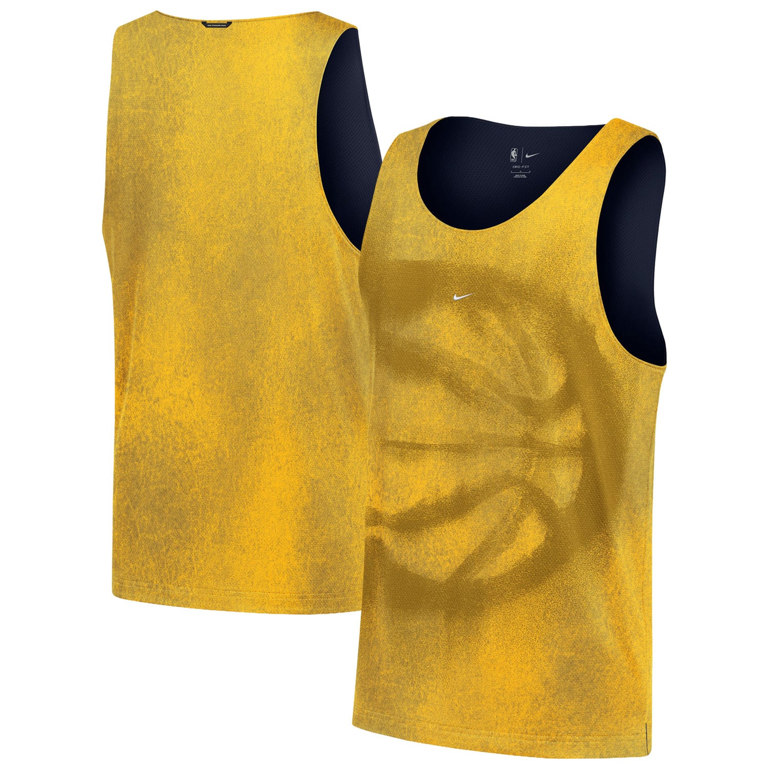 Maillot réversible Nike or/marine Indiana Pacers 2026 Standard Issue Practice Icon Mesh pour homme