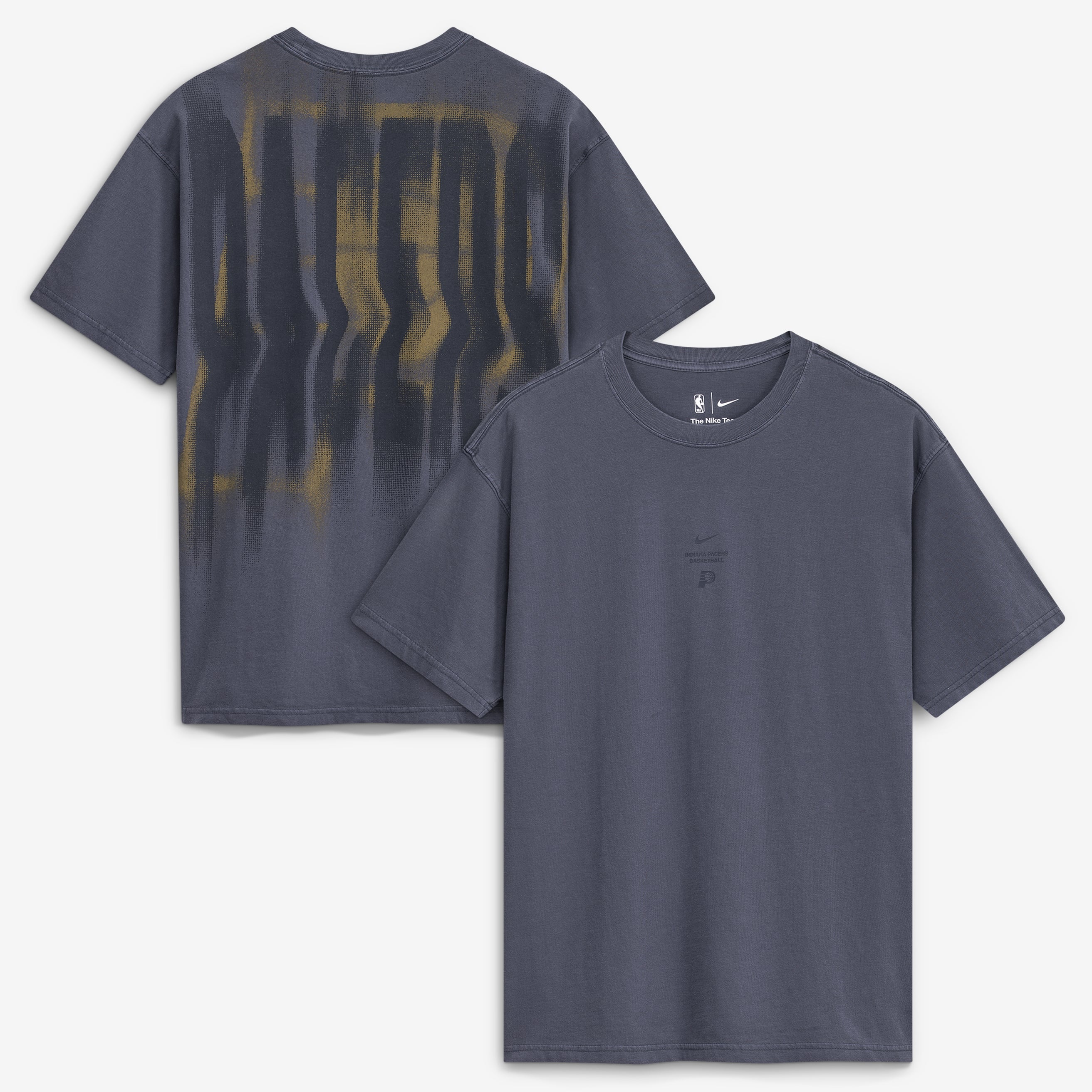 T-shirt Nike Max 90 d'avant-match, bleu marine, Indiana Pacers 2026, édition standard, pour homme