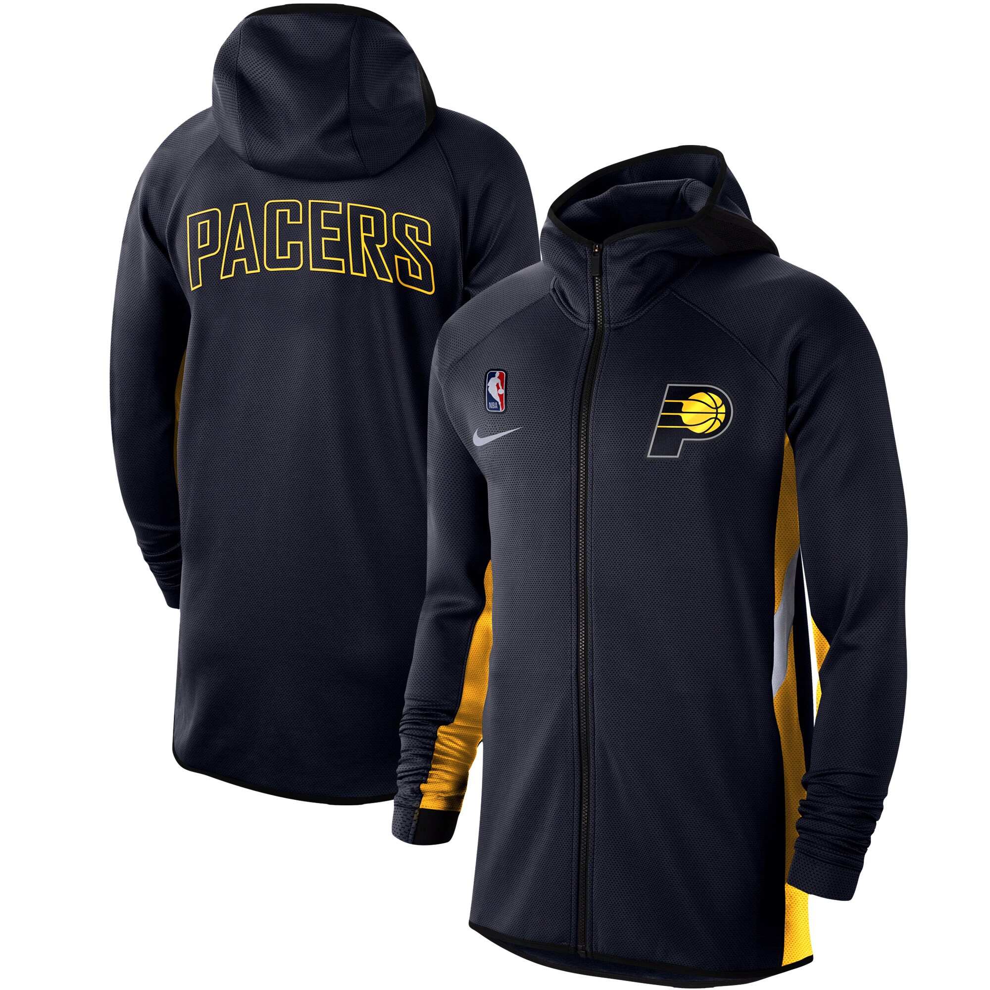 Indiana Pacers Nike Authentic Showtime Therma Flex Performance Full Zip Hoodie Navy