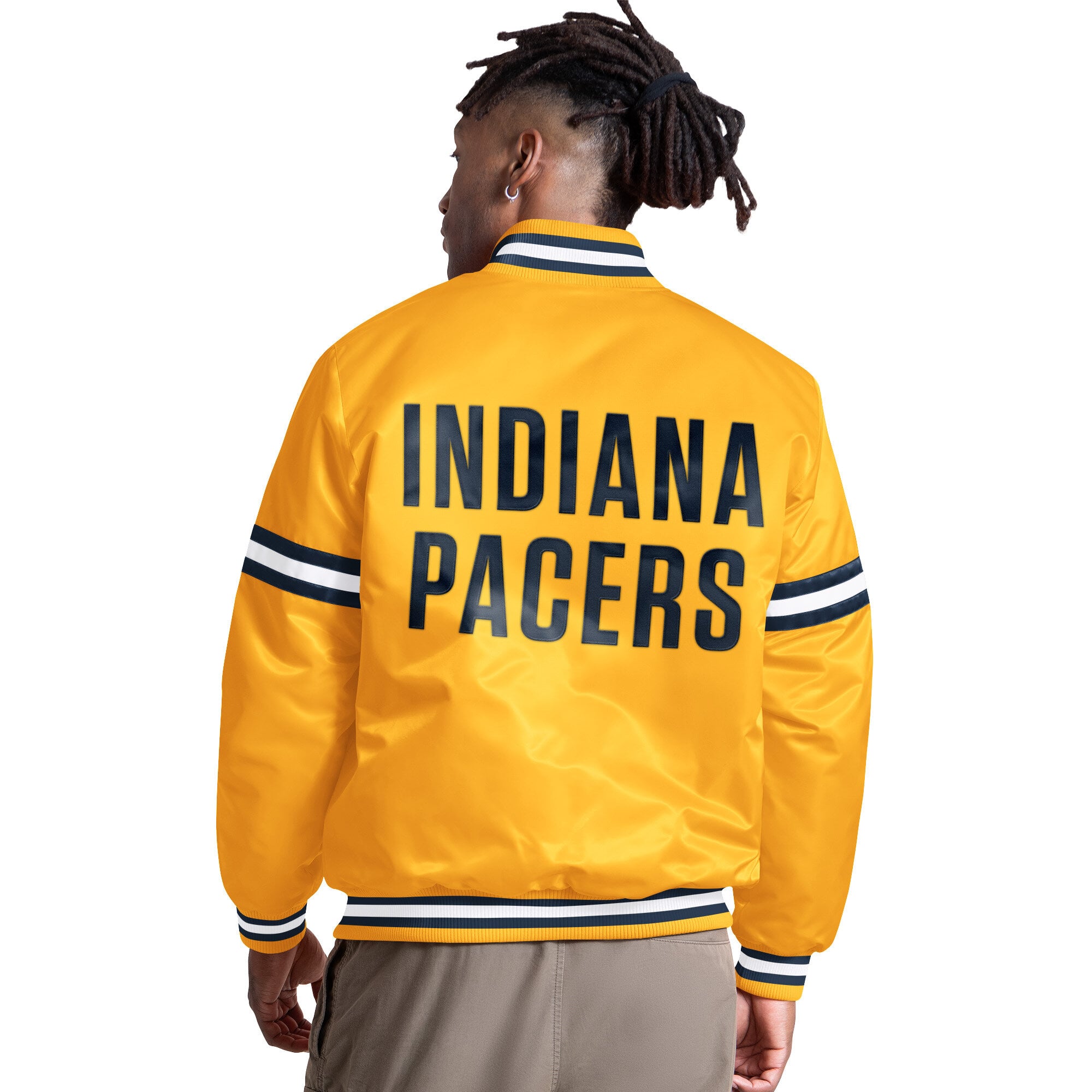 Veste universitaire Starter Gold Indiana Pacers Courtside II à boutons-pression pour homme