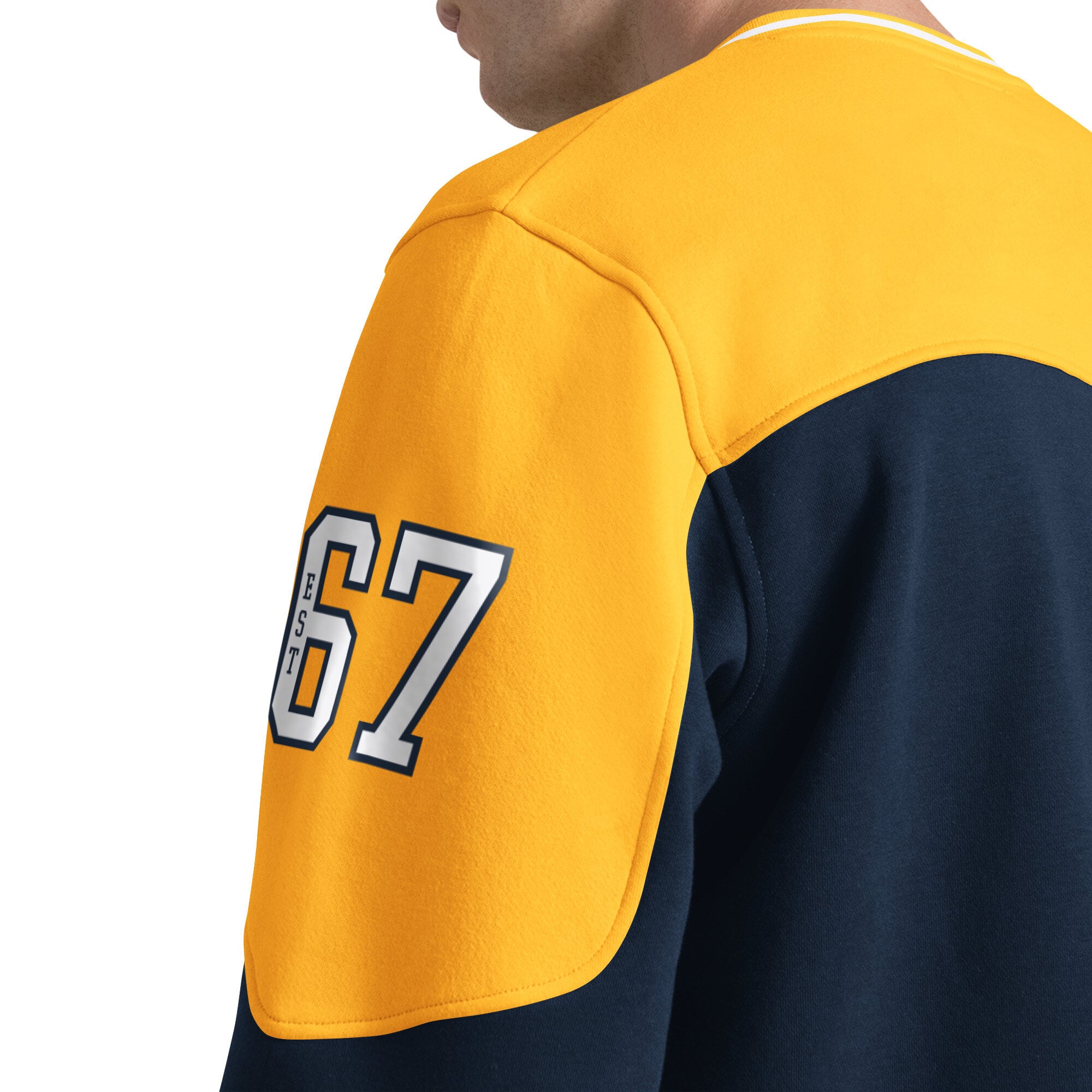 T-shirt à manches longues et col en V Starter Navy Indiana Pacers pour homme