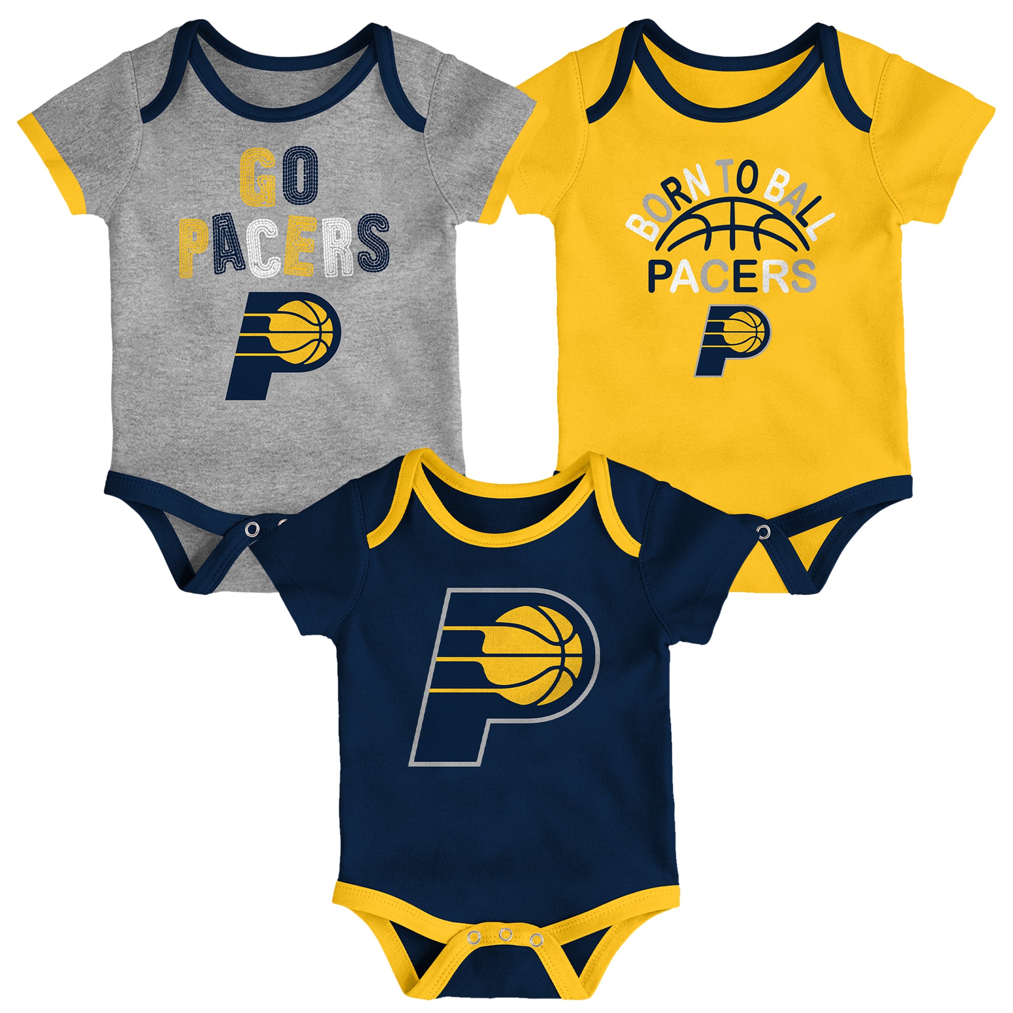 Ensemble de 3 bodies Outerstuff Indiana Pacers Born To Ball pour nouveau-nés et nourrissons