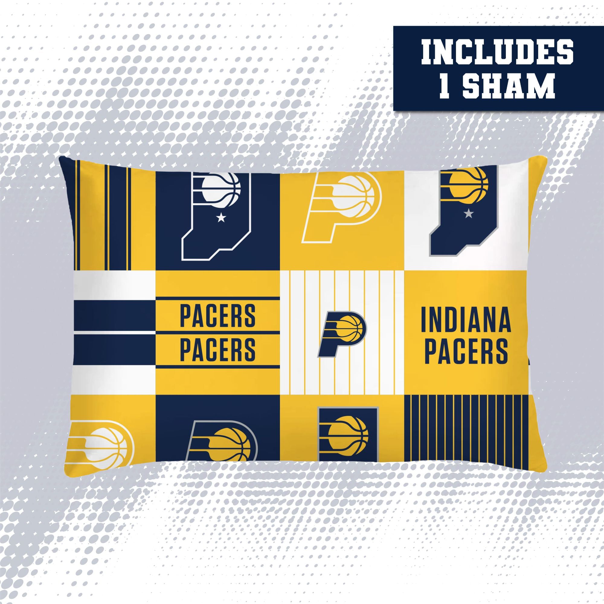 Ensemble de literie deux pièces Pegasus Indiana Pacers Patchwork Plaid pour lit simple/simple XL
