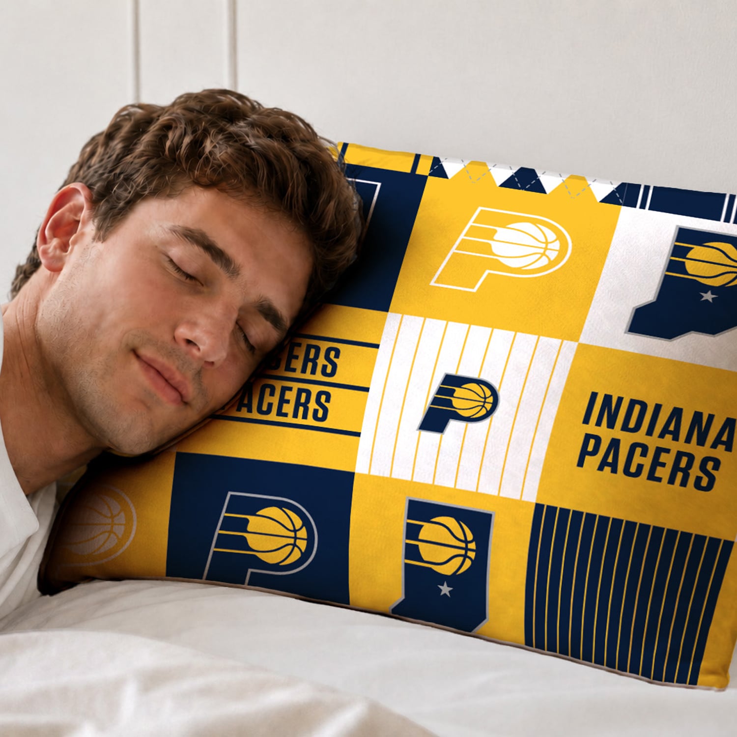 Ensemble de literie deux pièces Pegasus Indiana Pacers Patchwork Plaid pour lit simple/simple XL