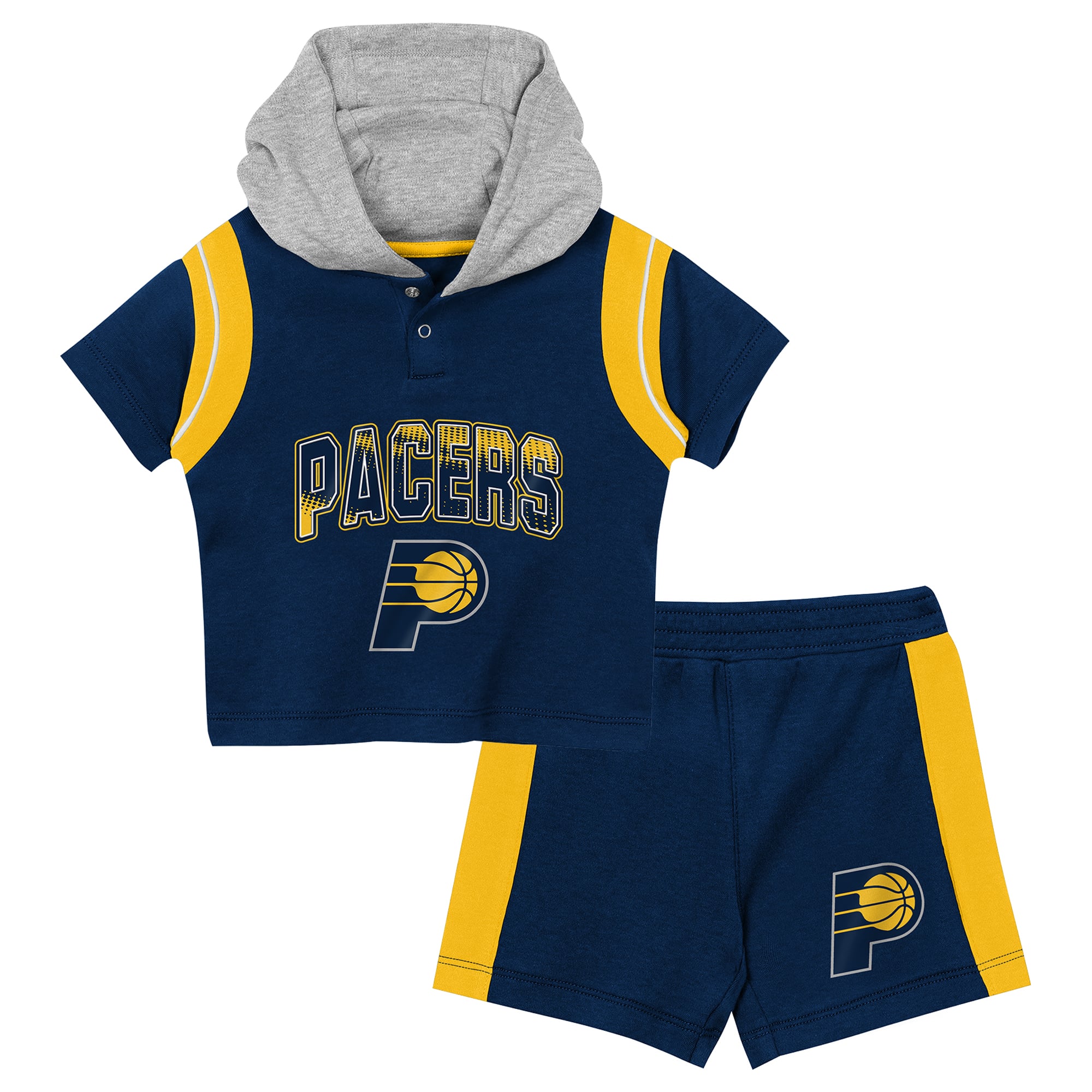 Preschool Outerstuff Navy Indiana Pacers Get Back Short Sleeve Hoodie & Shorts Two-Pack Set