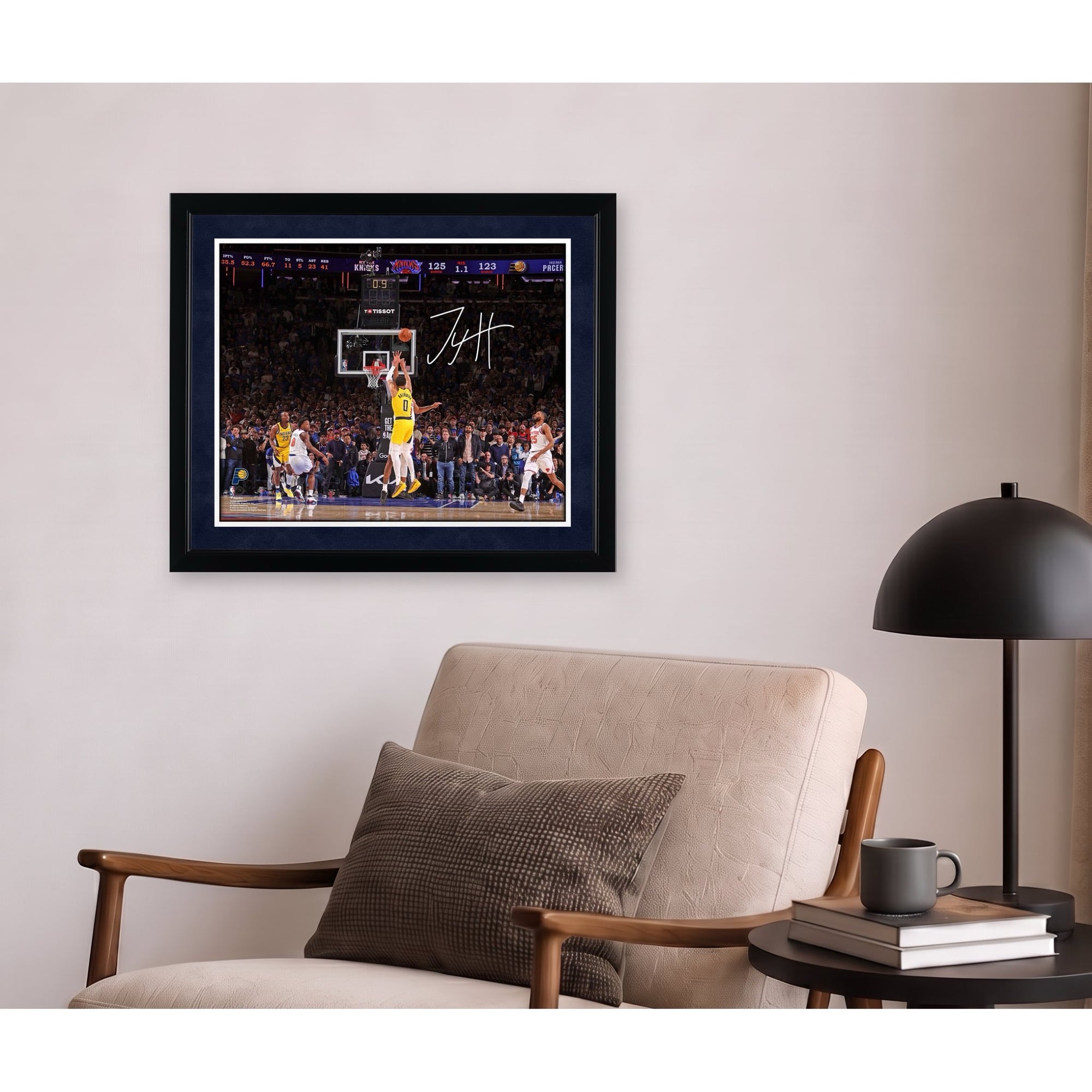 Tyrese Haliburton Indiana Pacers Autographed 16" x 20" Eastern Conference Finals Game 1 vs. New York Knicks Game-Tying Shot Photograph