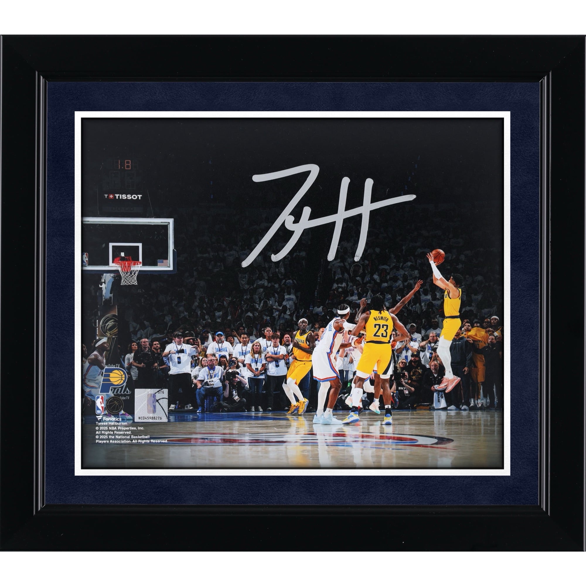 Tyrese Haliburton Indiana Pacers Autographed 8" x 10" 2025 NBA Finals Game 1 vs. Oklahoma City Thunder Game-Winning Shot Photograph