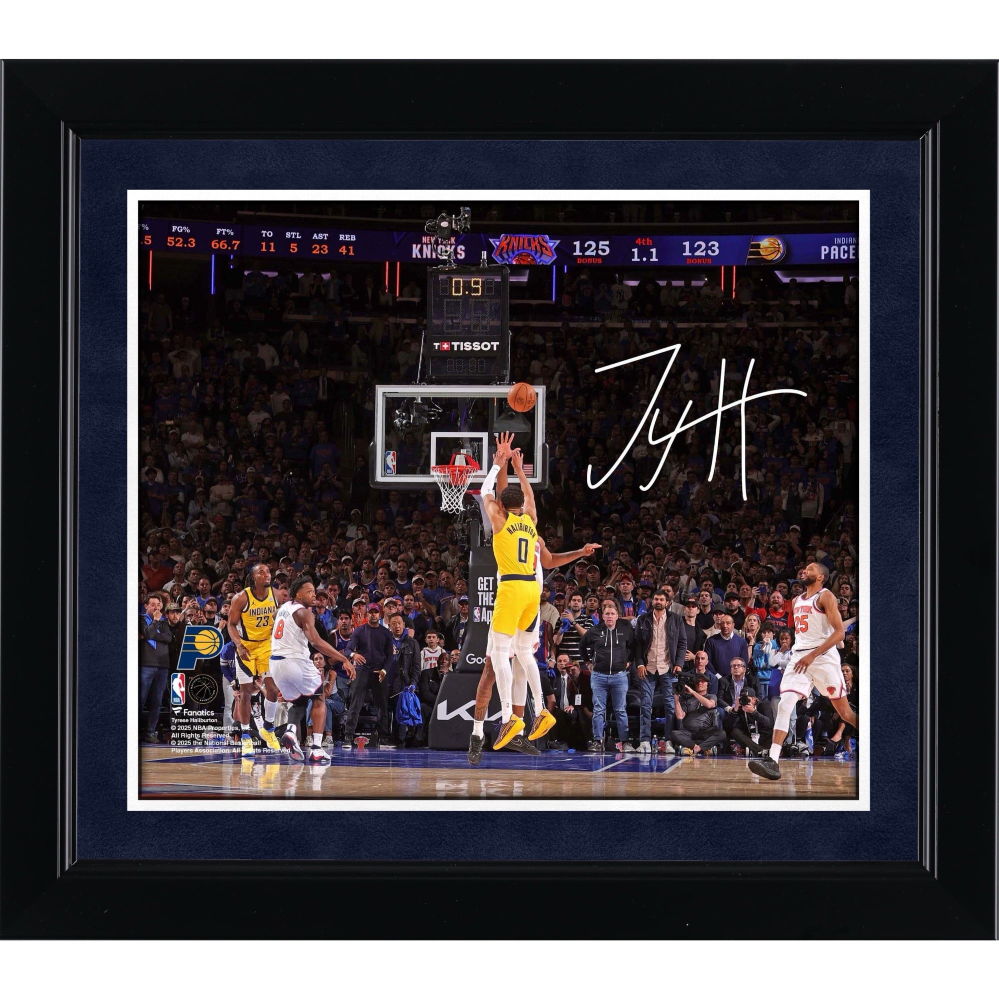 Tyrese Haliburton Indiana Pacers Autographed 8" x 10" Eastern Conference Finals Game 1 vs. New York Knicks Game-Tying Shot Photograph