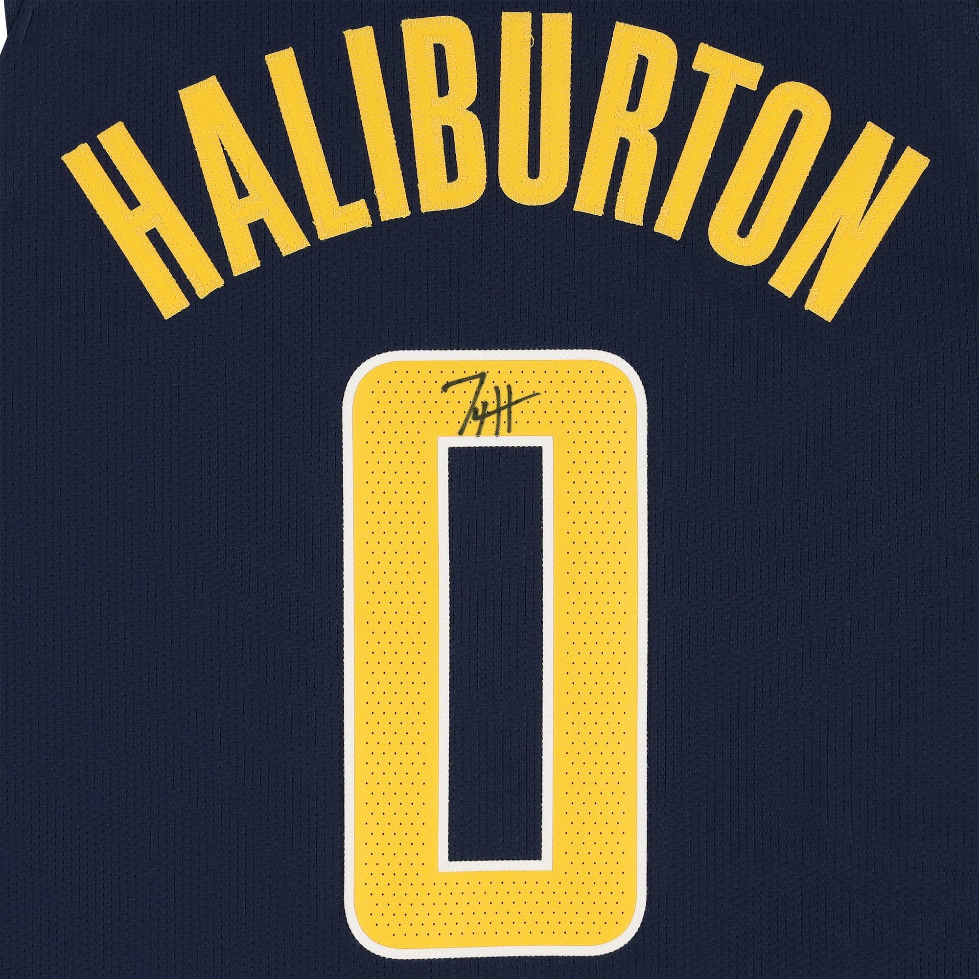 Maillot authentique Nike Icon bleu marine autographié par Tyrese Haliburton des Indiana Pacers