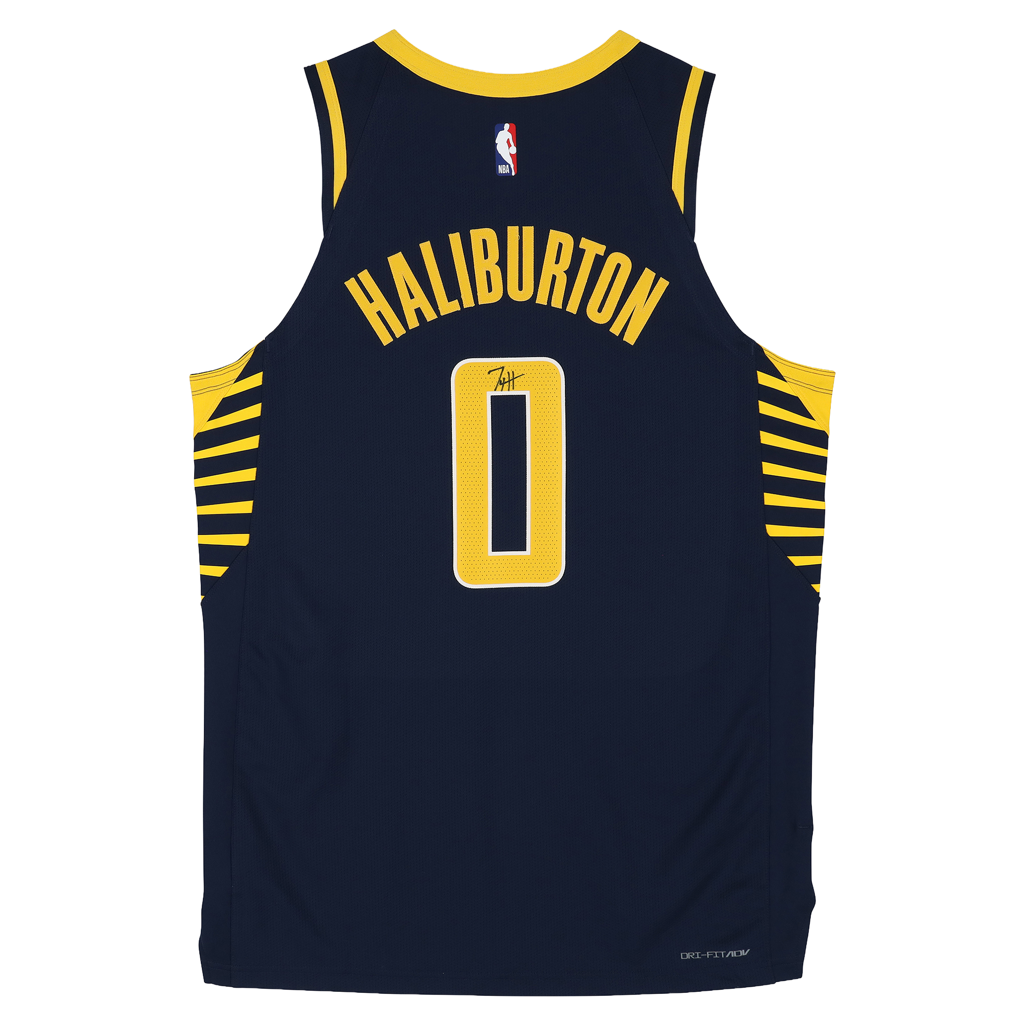 Maillot authentique Nike Icon bleu marine autographié par Tyrese Haliburton des Indiana Pacers