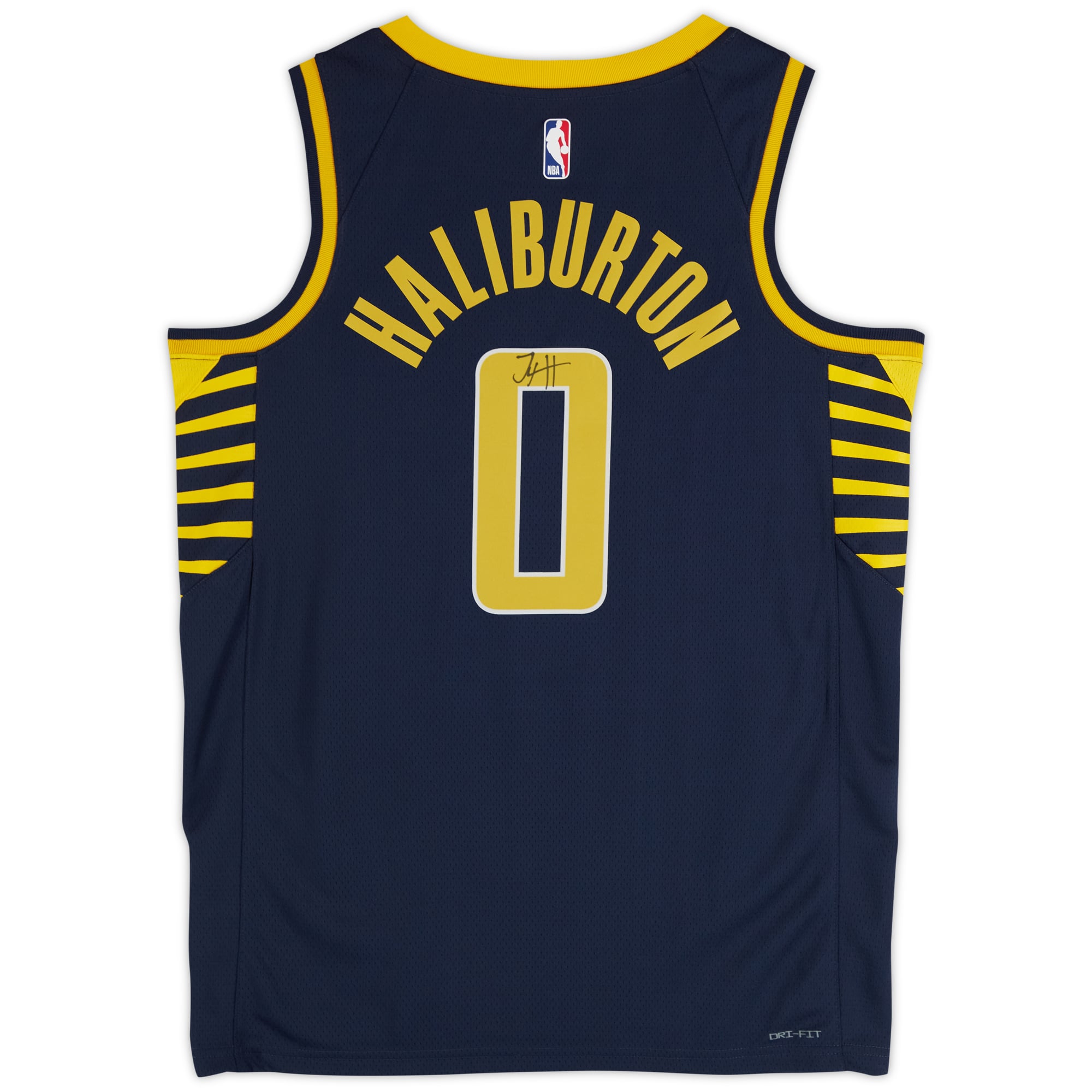 Maillot Nike Icon Swingman bleu marine dédicacé par Tyrese Haliburton des Indiana Pacers