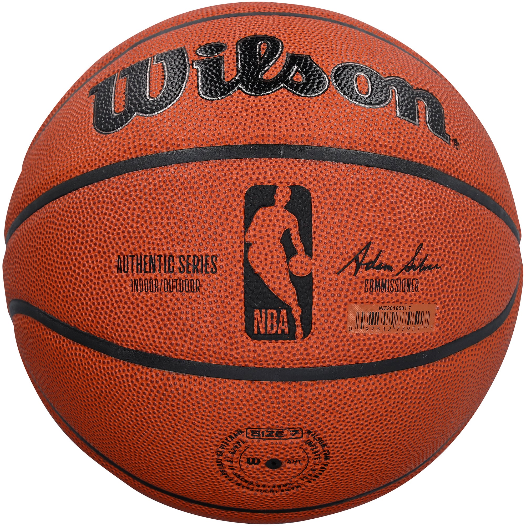 Ballon de basketball Wilson Authentic Series autographié par Tyrese Haliburton (Indiana Pacers), utilisable en intérieur et en extérieur