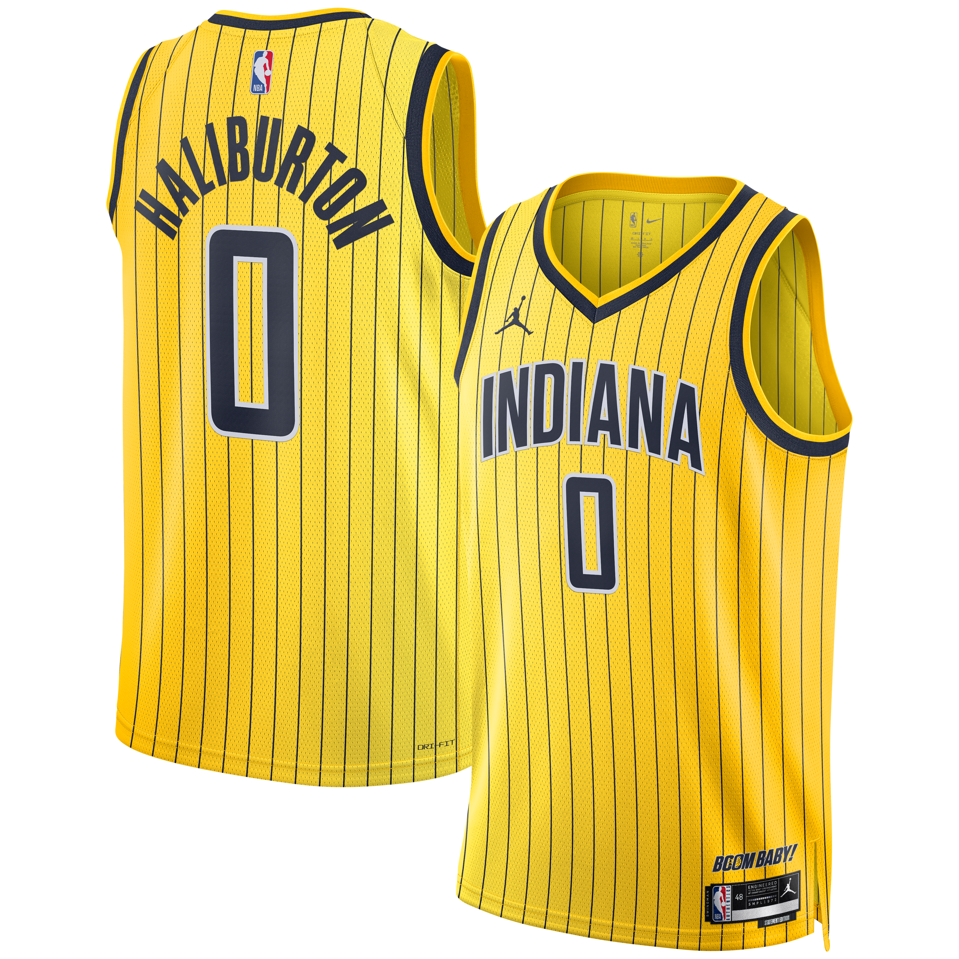 Maillot Swingman unisexe Jordan Brand Tyrese Haliburton jaune Indiana Pacers - Édition Statement