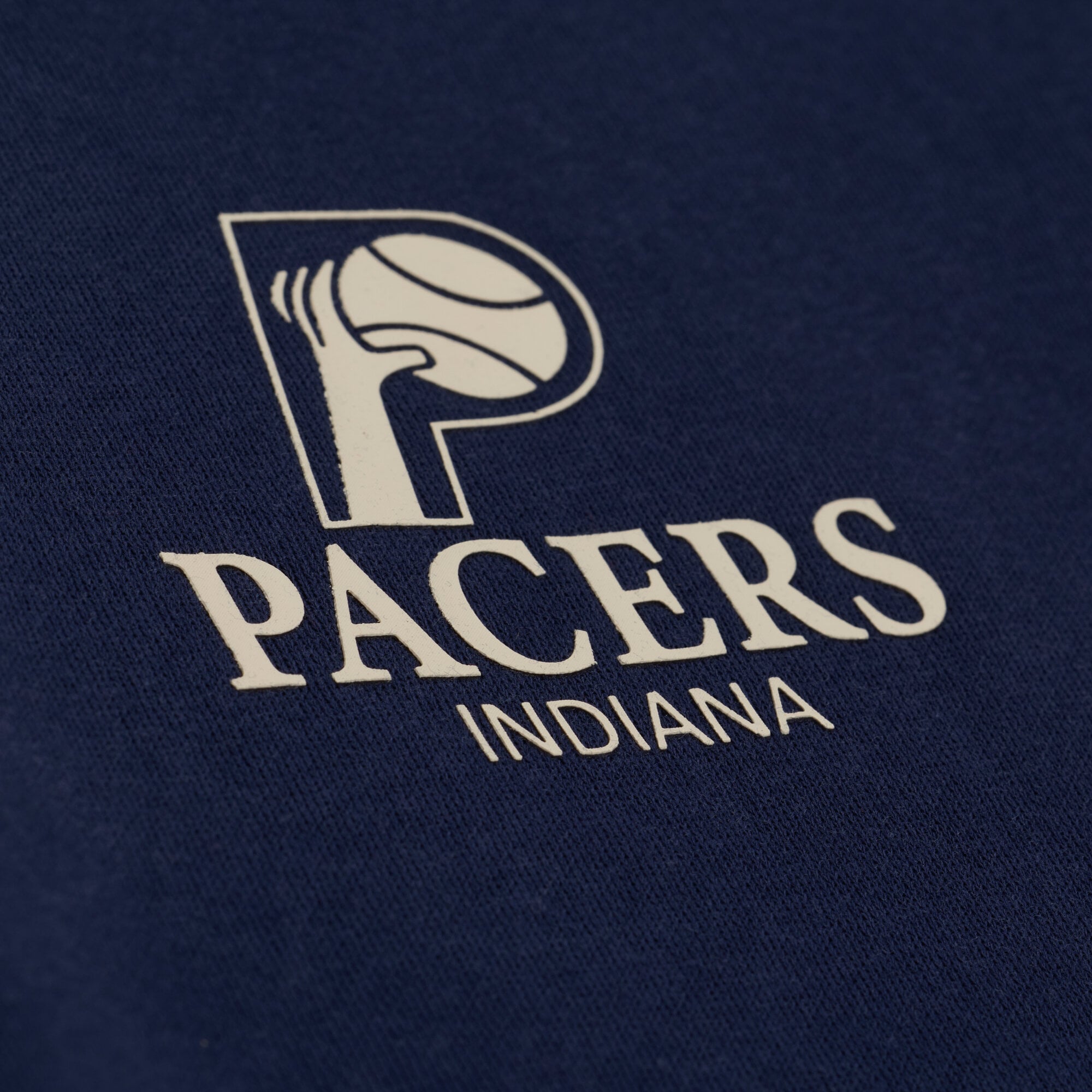 Women's Mitchell & Ness Navy Indiana Pacers Core Essentials Micro Logo Fleece Sweatshirt