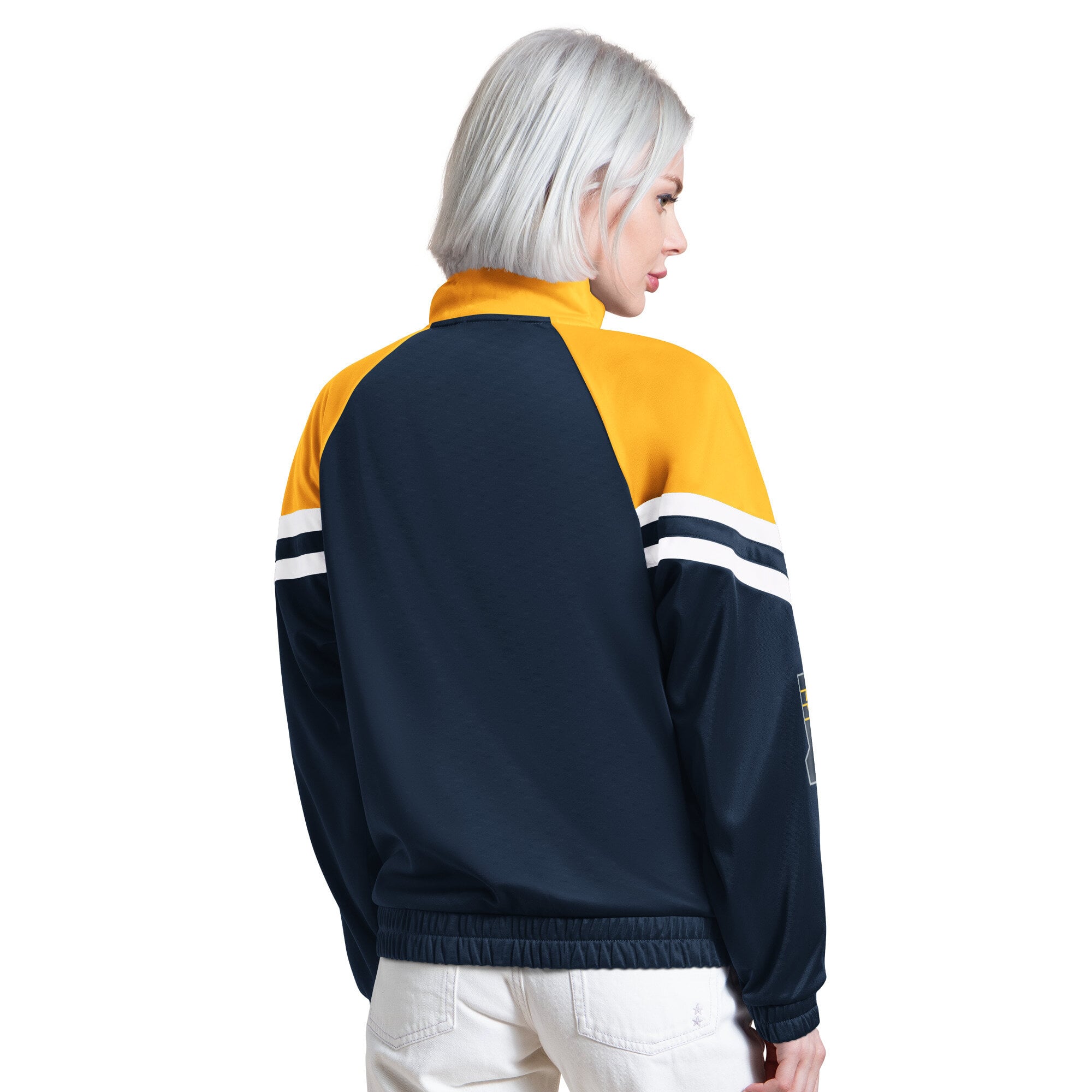 Veste de survêtement zippée Starter pour femme, bleu marine, Indiana Pacers Fan Club
