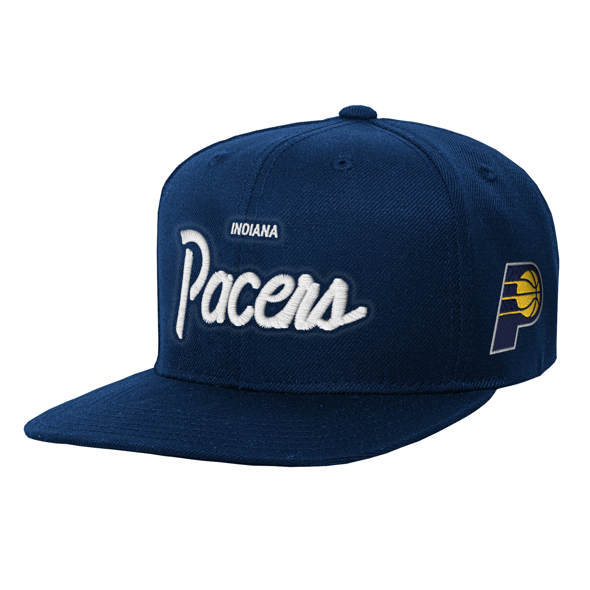 Casquette Mitchell & Ness bleu marine pour enfant, modèle entraîneur-chef des Indiana Pacers.