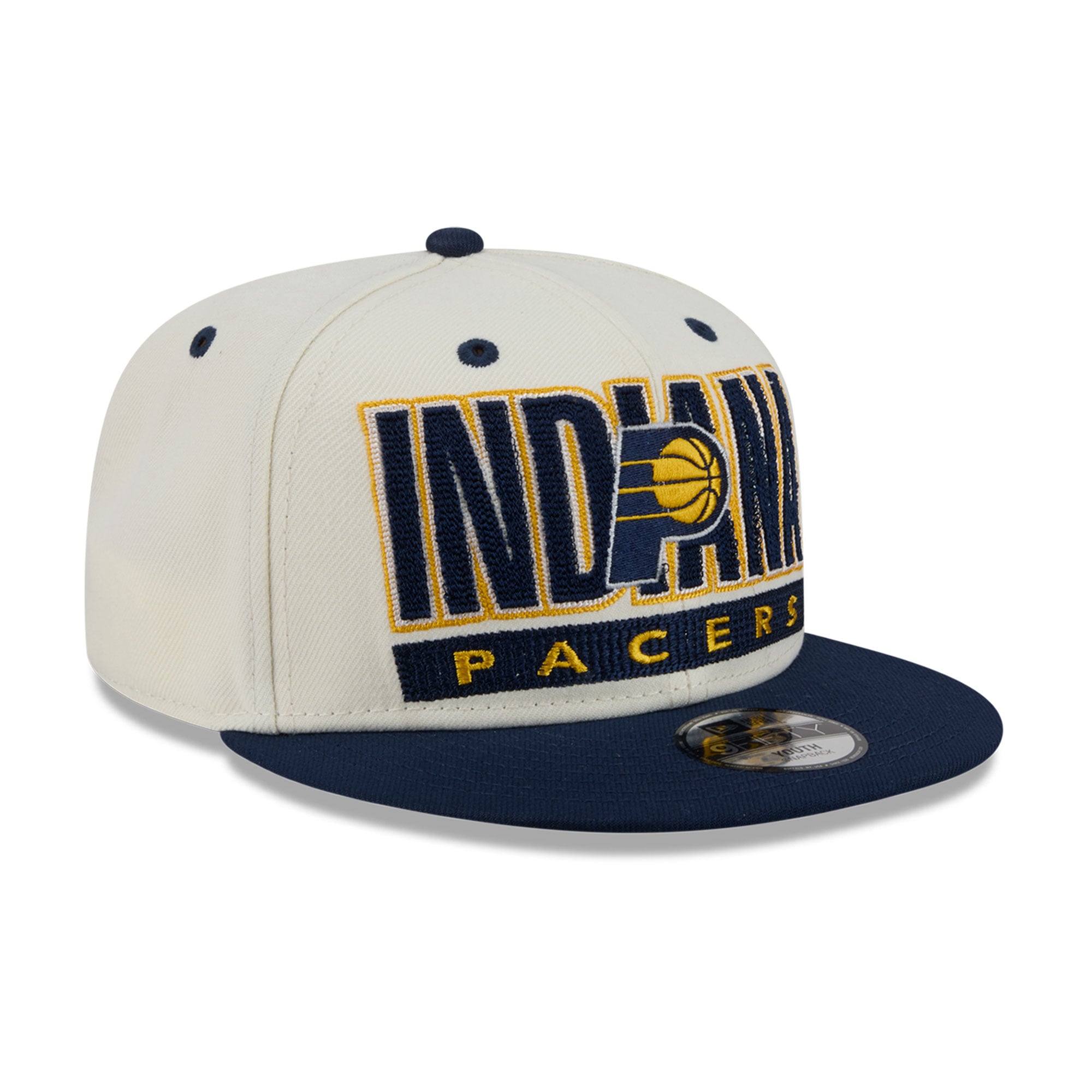 Casquette snapback New Era Classic 9FIFTY crème/marine pour jeunes Indiana Pacers