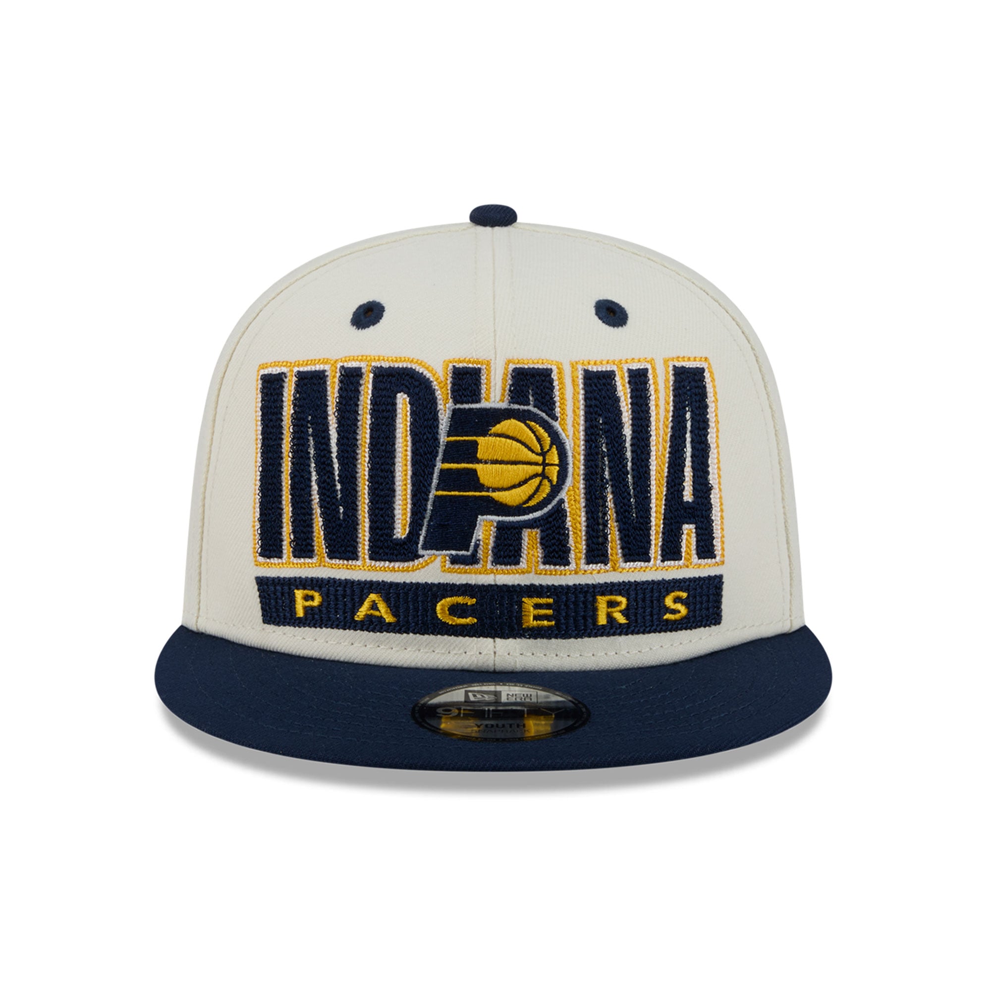 Casquette snapback New Era Classic 9FIFTY crème/marine pour jeunes Indiana Pacers