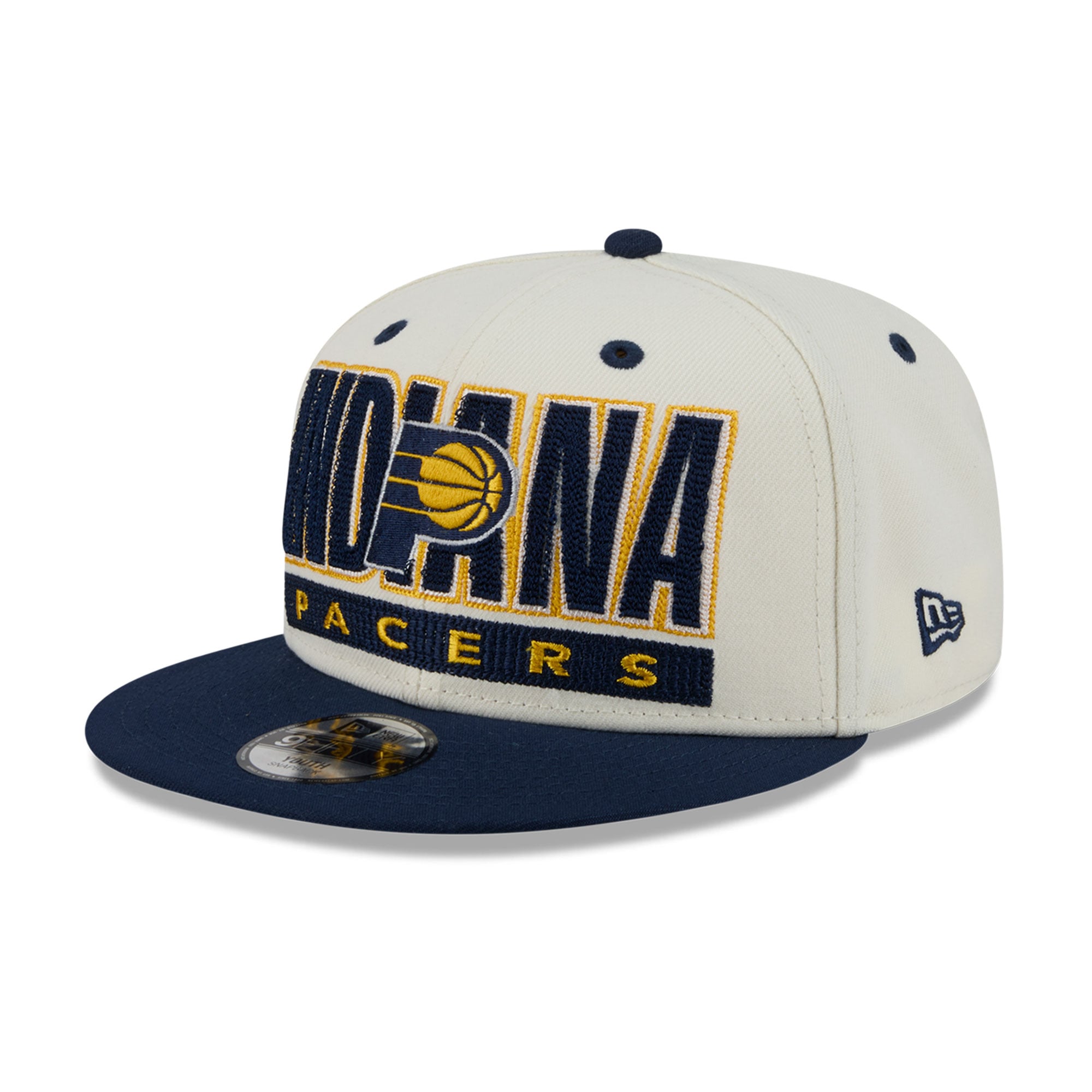 Casquette snapback New Era Classic 9FIFTY crème/marine pour jeunes Indiana Pacers