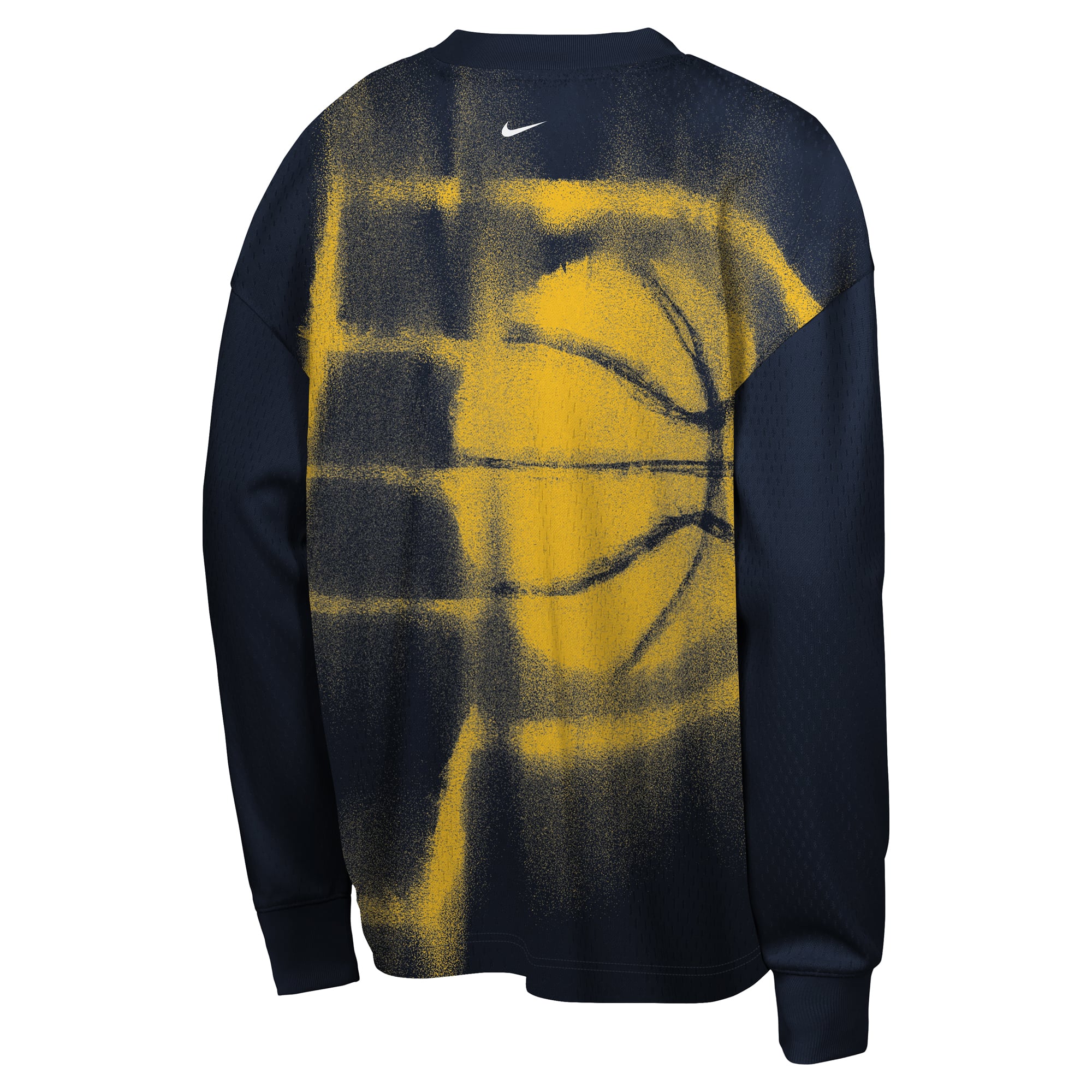 T-shirt à manches longues Nike Indiana Pacers bleu marine pour jeunes, édition standard 2026, performance d'avant-match