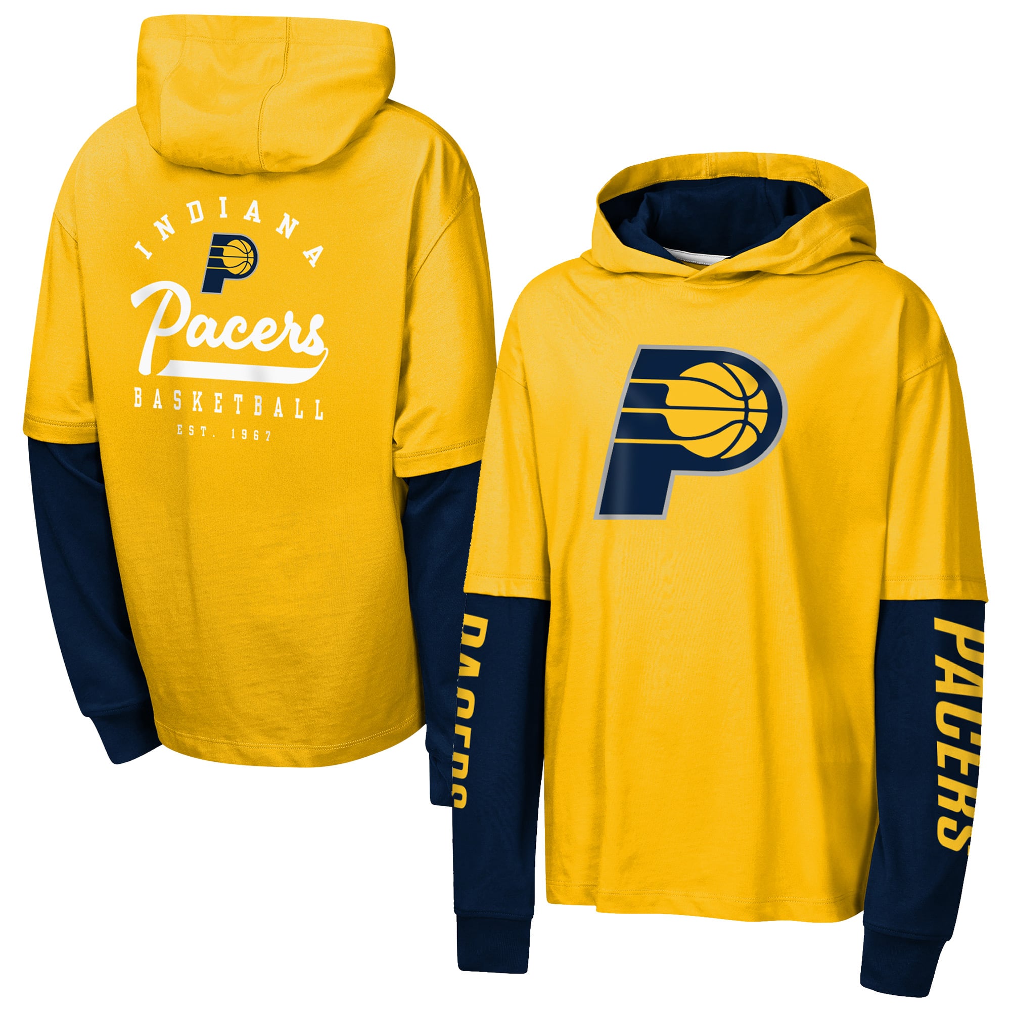 T-shirt à capuche surdimensionné Outerstuff Gold Indiana Pacers Double Nickel pour jeunes