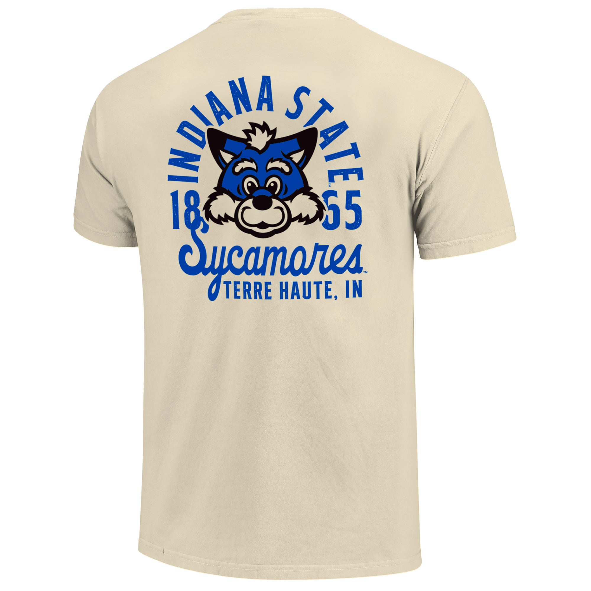 T-shirt crème pour homme avec motif mascotte des Sycamores de l'Indiana State