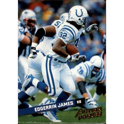 2002 Leaf Rookies and Stars Action Packed Gold #5 Edgerrin James