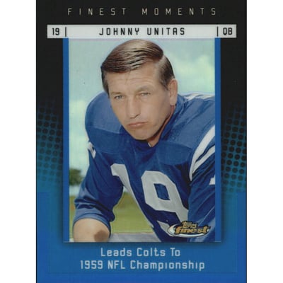 2006 Finest Johnny Unitas Finest Moments Blue Refractors #JU4 Johnny Unitas