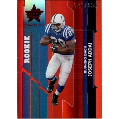 2006 Leaf Rookies and Stars Longevity Target Ruby Parallel #207 Joseph Addai