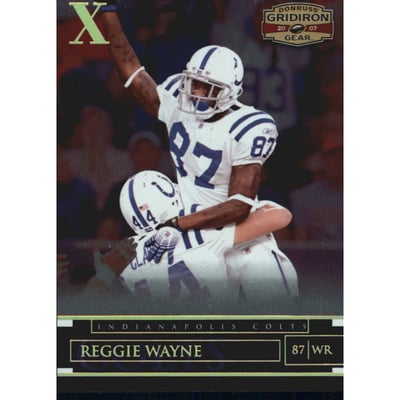 2007 Donruss Gridiron Gear Gold Holofoil X's #82 Reggie Wayne