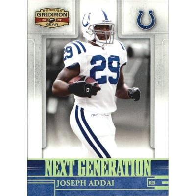 2007 Donruss Gridiron Gear Next Generation Gold Holofoil #17 Joseph Addai