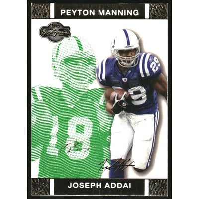 2007 Topps Co-Signers Changing Faces Gold Green #21A Joseph Addai/Peyton Manning