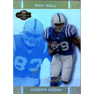 2007 Topps Co-Signers Changing Faces Hologold Blue #21B Joseph Addai/Roy Hall