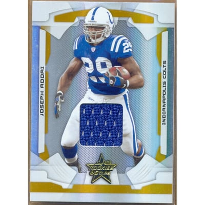 2008 Leaf Rookies and Stars Materials Gold Longevity #41 Joseph Addai/250