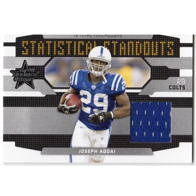 2008 Leaf Rookies and Stars Statistical Standouts Materials #2 Joseph Addai