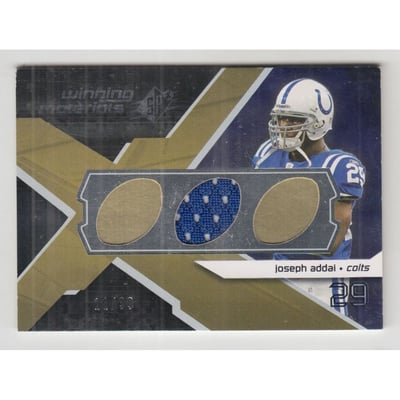 2008 SPx Winning Materials Football Shape 39 #WMJA Joseph Addai