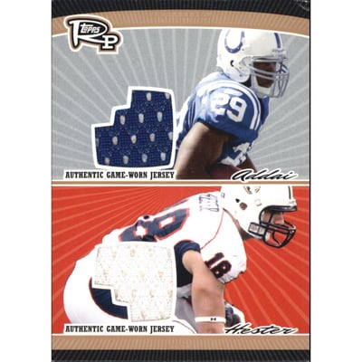 2008 Topps Rookie Progression Game Worn Jerseys Dual Bronze #PDRAH Joseph Addai/Jacob Hester