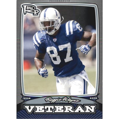2008 Topps Rookie Progression Veterans Platinum #PVRW Reggie Wayne
