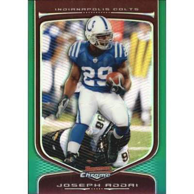2009 Bowman Chrome Green Refractors #42 Joseph Addai