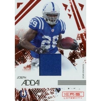 2009 Donruss Rookies and Stars Longevity Materials Ruby #43 Joseph Addai/299