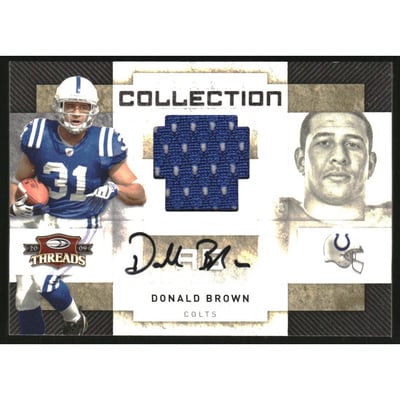 2009 Donruss Threads Rookie Collection Materials Autographs #23 Donald Brown
