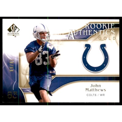 2009 SP Authentic Gold #261 John Matthews