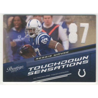 2010 Prestige Touchdown Sensations Materials #15 Reggie Wayne/250