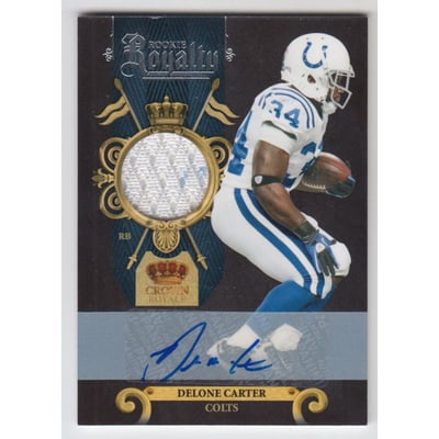 2011 Crown Royale Rookie Royalty Materials Autographs #17 Delone Carter/100