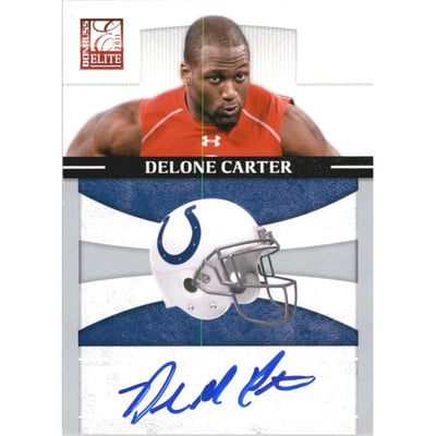 2011 Donruss Elite Rookie NFL Team Logo Autographs #17 Delone Carter