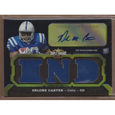 2011 Topps Triple Threads Sepia #132C Delone Carter JSY AU