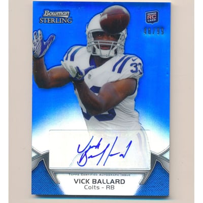 2012 Bowman Sterling Blue Refractors #AU13 Vick Ballard AU