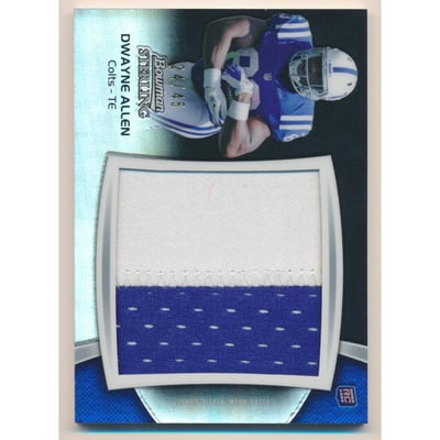 2012 Bowman Sterling Relics Jumbo Black Refractors #BSJRPDA Dwayne Allen