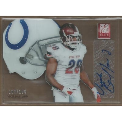 2012 Elite Rookie Hard Hats Autographs #56 Vick Ballard/199