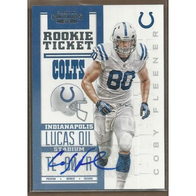 2012 Panini Contenders #221A Coby Fleener AU RC/(white jersey)